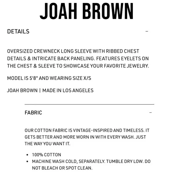 JOAH BROWN Vintage Panel Oversize LS Charcoal Necklace Shirt XS NWT - Picture 6 of 16